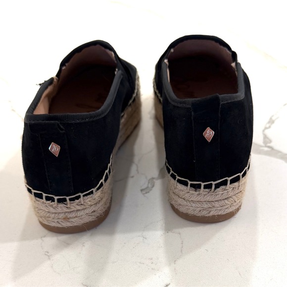 Sam Edelman Womens Black Suede Espadrille Slip On Platform Flats Size 9 - Picture 6 of 8